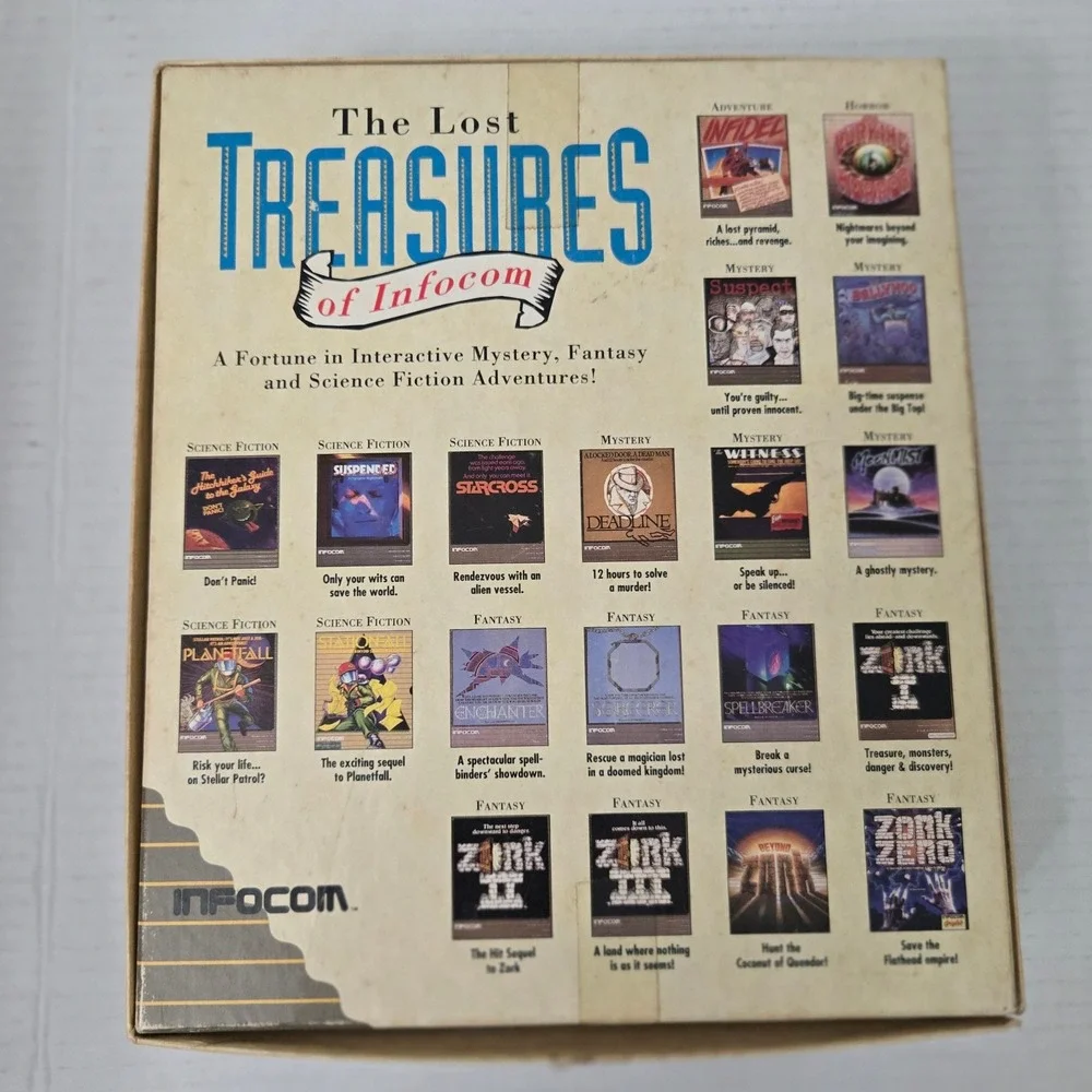 VTG 1991 The Lost Treasures of Infocom PC Big Box 3.5 5.25 Complete Maps Zork